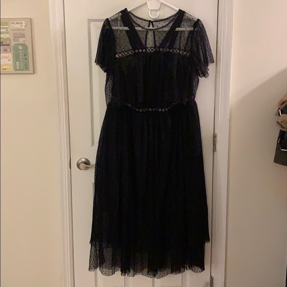 TULLE RUFFLE DRESS WITH EYELET DETAIL - Picture 2 of 5